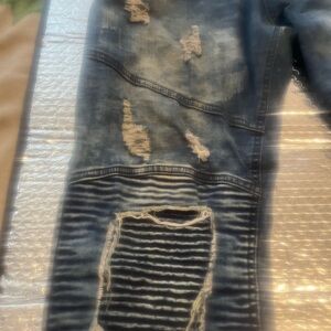 Waimea Ripped & Distressed Cut Biker Jeans (36x34), Blue, 9/10 Condition